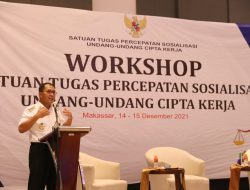 Hadiri Workshop Percepatan Sosialisasi Undang-Undang Cipta Kerja, Danny Pomanto:Obat Covid Terbaik PPKM