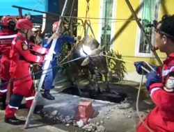 Sapi Kurban Jatuh ke Saluran Air Warga, Damkar Turun Evakuasi
